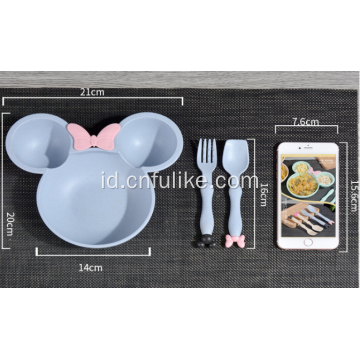 Jerami Gandum Alat Makan Bentuk Mickey Mouse